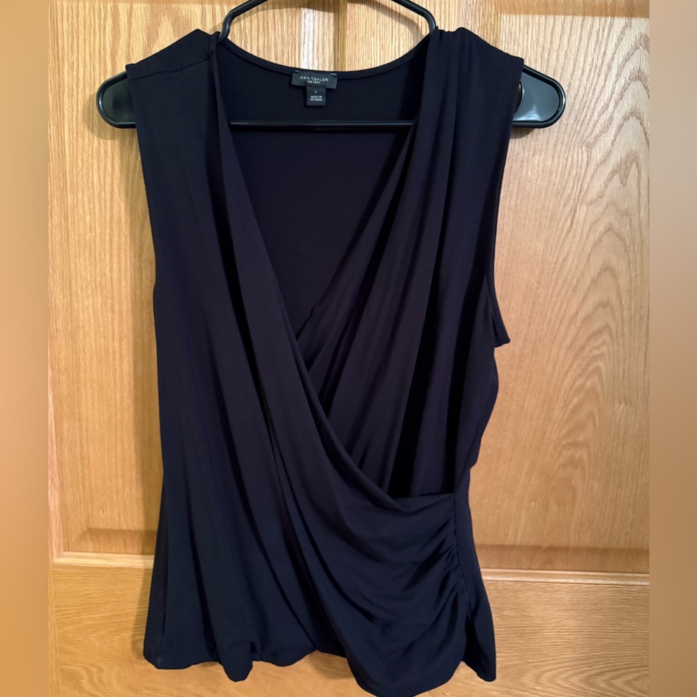 Ann Taylor Factory Blouse, Size L, Black